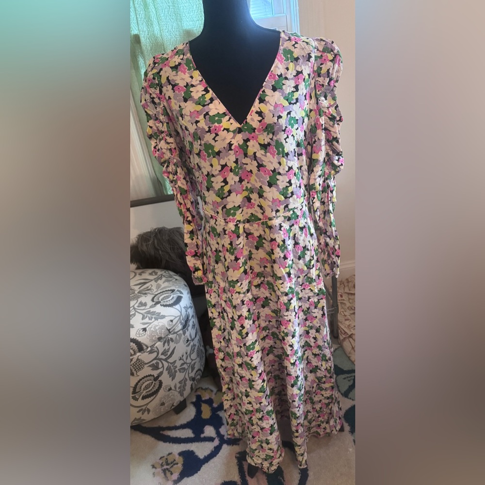 H&M Floral Maxi Dress - Pink, Green, Black
